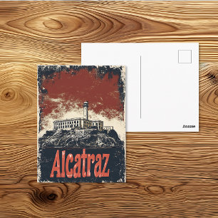 Vintage Alcatraz Insel Reiseplakat Postkarte