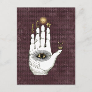 Vintage Alchemy Hand of Mysteries Postkarte