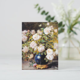 Vintage Alexis Kreyder-Rose in einer Kobalt-Vase Postkarte