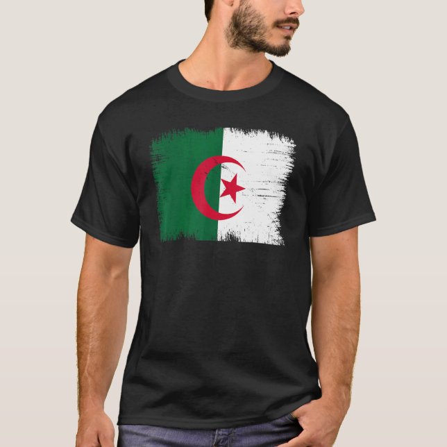 Vintage Algeria Flag Algerian Independence Day T-Shirt (Vorderseite)