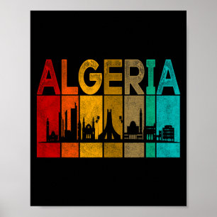 Vintage Algerien Ich liebe Algerien Karte Algerien Poster