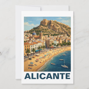 Vintage Alicante Spanien Urlaub Reise Einladung