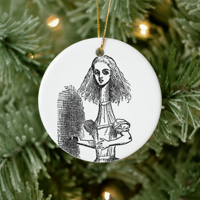 Vintage Alice Adventures in Wonderland Keramikornament (Baum)