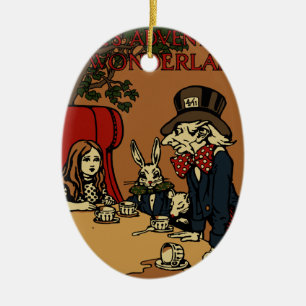 Vintage-Alice-Cover Verrückte Teeparty Keramikornament