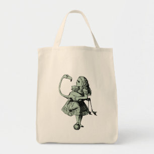 Vintage Alice & Flamingo in Wonderland Tragetasche