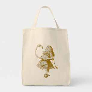 Vintage Alice & Flamingo in Wonderland Tragetasche