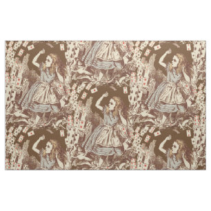 Vintage-Alice-Flugkarten Sepia Stoff