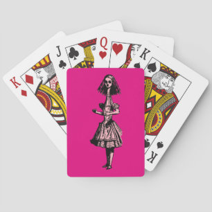 Vintage Alice gestreckt im Wunderland Spielkarten