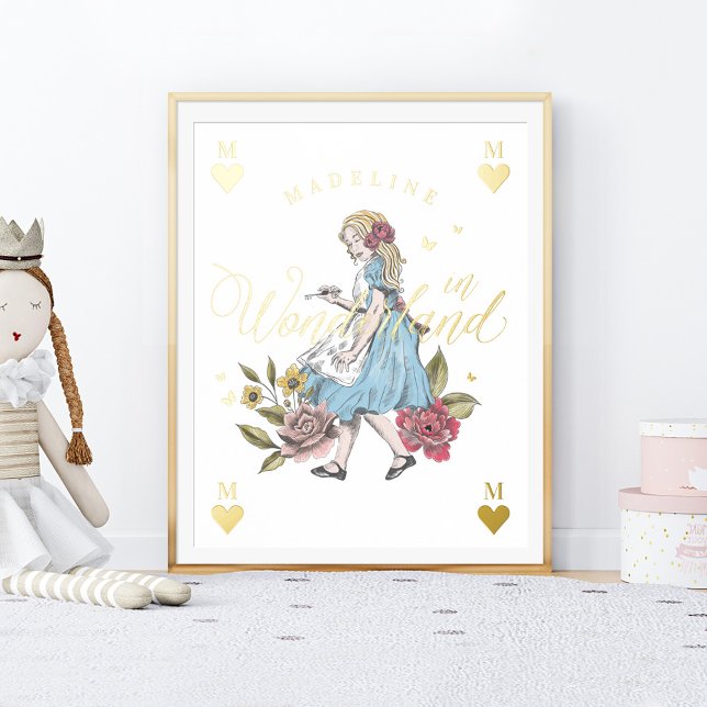 Vintage Alice im Wunderland | Alice & Florals Foliendrucke (Von Creator hochgeladen)