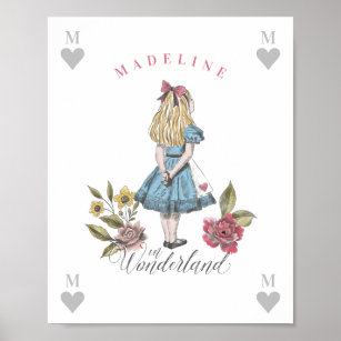Vintage Alice im Wunderland   Alice & Florals Post Poster