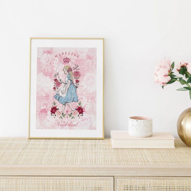 Vintage Alice im Wunderland | Alice & Florals Poster (Von Creator hochgeladen)