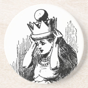 Vintage Alice im Wunderland, Alice mit Königinnenk Untersetzer