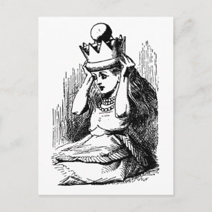 Vintage Alice im Wunderland, Alice w Queen's Crown Postkarte