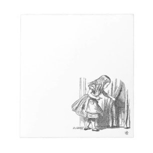 Vintage Alice im Wunderland auf der Suche nach der Notizblock