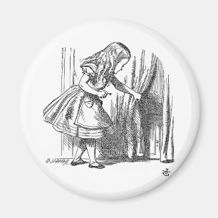 Vintage Alice im Wunderland auf der Suche nach Tür Magnet