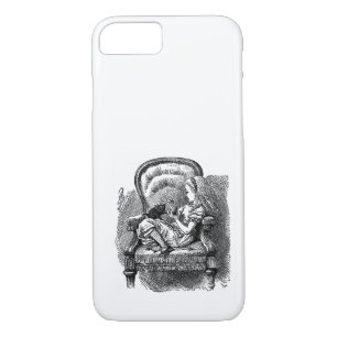 Vintage Alice im Wunderland beim Stuhlbuchzeichnen iPhone 8/7 Hülle