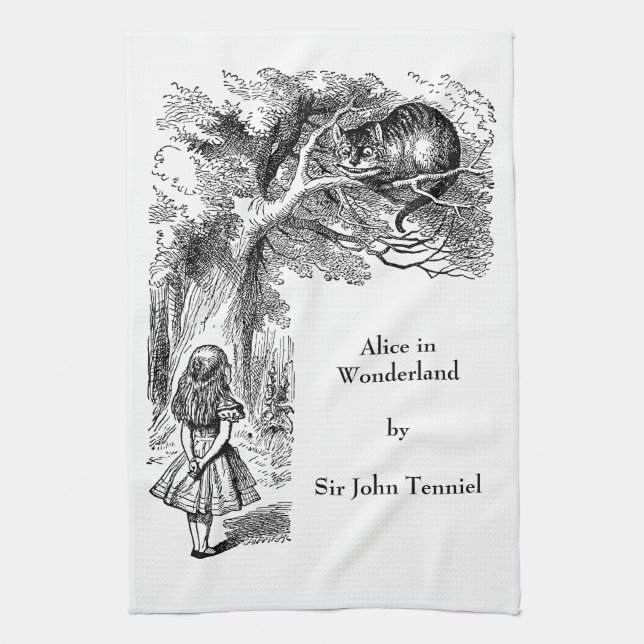 Vintage Alice im Wunderland, Cheshire Cat Geschirrtuch (Vertikal)