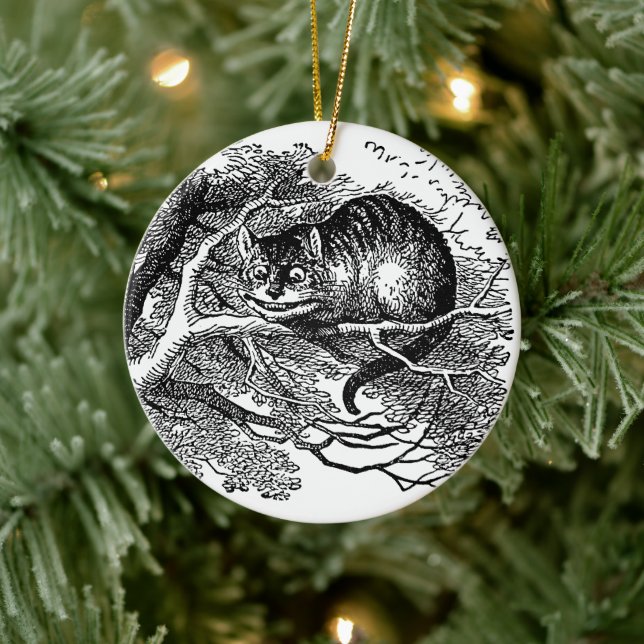 Vintage Alice im Wunderland, Cheshire Cat Keramikornament (Baum)