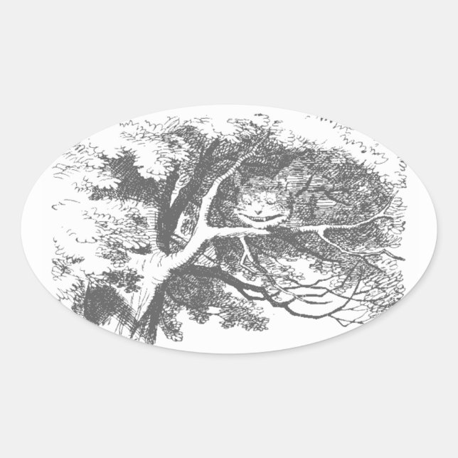 Vintage Alice im Wunderland Cheshire Cat Stickers (Vorderseite)