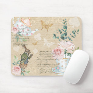 Vintage Alice im Wunderland Collage Decoupage Mous Mousepad