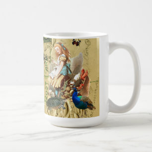 Vintage Alice im Wunderland Collage Kaffeetasse