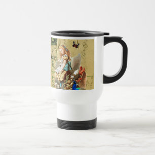 Vintage Alice im Wunderland Collage Reisebecher