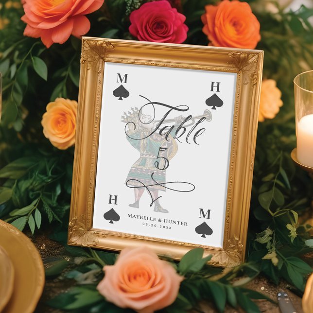 Vintage Alice im Wunderland Das Herz Tischnummer (Vintage Alice in Wonderland The Knave of Hearts Table Number)