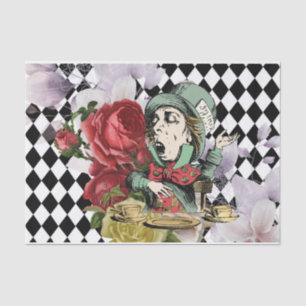 Vintage Alice im Wunderland Decoupage Mad Hatter Seidenpapier