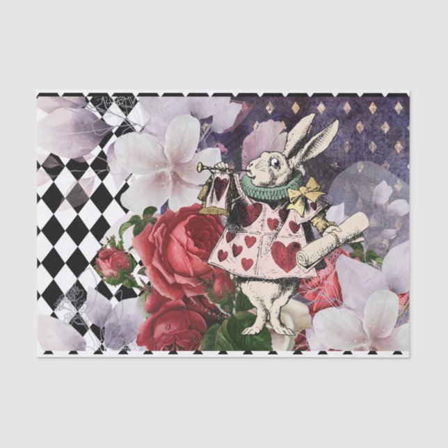 Vintage Alice im Wunderland Decoupage Seidenpapier (Vorderseite)