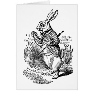 Vintage-Alice-im-Wunderland-die-Weiße-Hase-Uhr