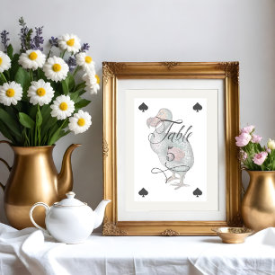 Vintage Alice-im-Wunderland-Dodo-Vogel-Charakter Tischnummer