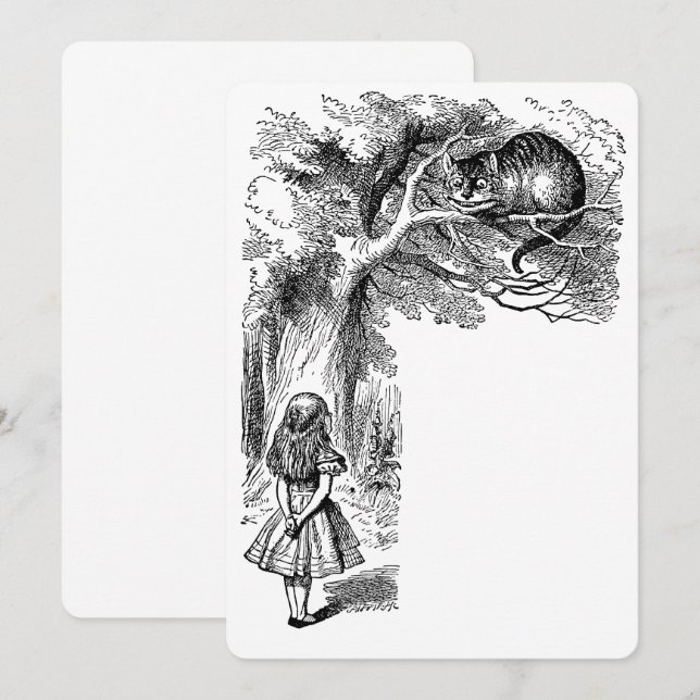 Vintage Alice im Wunderland Einladung (Vorne/Hinten)