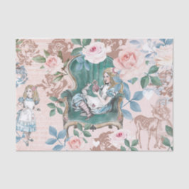 Vintage Alice im Wunderland Entdeckungsrosa Rosen Seidenpapier