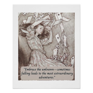 Vintage Alice im Wunderland fällt Poster
