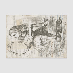 Vintage Alice im Wunderland Flamingo Decoupage Seidenpapier