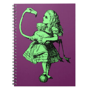 Vintage Alice im Wunderland Flamingo Notizblock