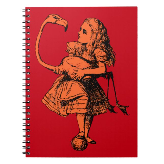 Vintage Alice im Wunderland Flamingo Notizblock (Vorderseite)