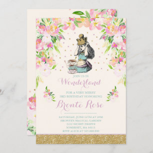 Vintage Alice im Wunderland-Geburtstags-Einladung Einladung