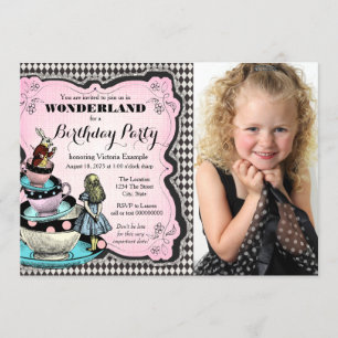 Vintage Alice im Wunderland Geburtstagsfeier Einladung