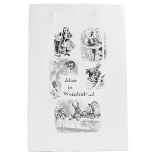 Vintage-Alice-im-Wunderland-Geschenktasche Mittlere Geschenktüte
