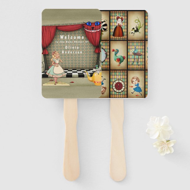 Vintage Alice im Wunderland Girl Babydusche Fächer (Vorne und Hinten)