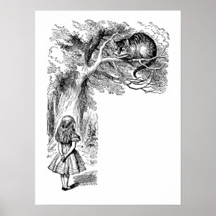 Vintage Alice im Wunderland, Grinsekatze Poster