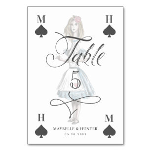 Vintage Alice im Wunderland Großer Alice Tischnummer