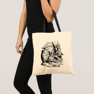Vintage Alice im Wunderland, Gryphon, Mock Turtle Tragetasche