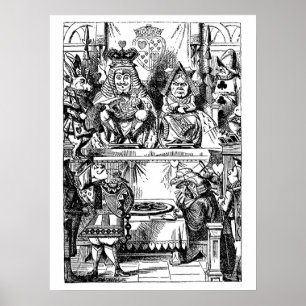 Vintage Alice im Wunderland, Herz-Königin-Prozess Poster