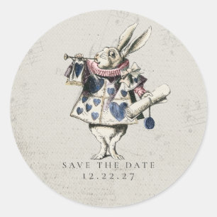 Vintage Alice im Wunderland Hochzeit Klassisch Ru Runder Aufkleber