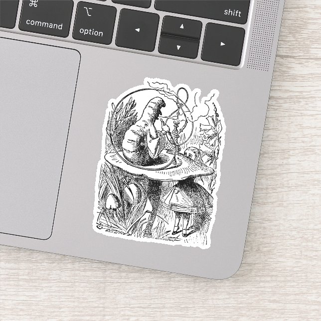 Vintage Alice im Wunderland Hookah Raupe Aufkleber (Detail)