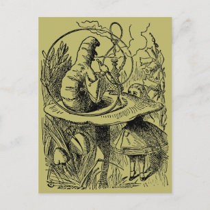 Vintage Alice im Wunderland Hookah Raupe Postkarte
