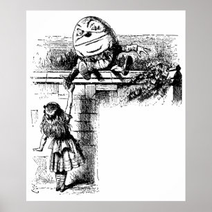 Vintage Alice im Wunderland, Humpty Dumpty an der Poster