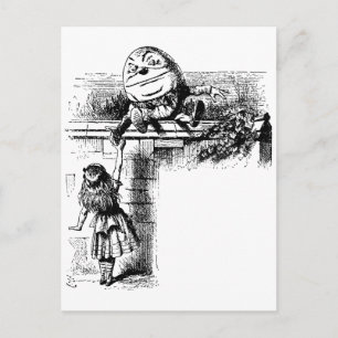Vintage Alice im Wunderland, Humpty Dumpty an der  Postkarte